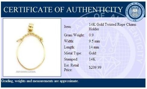 Rope Charm Holder 14k Gold 14mm in Saudi Arabia