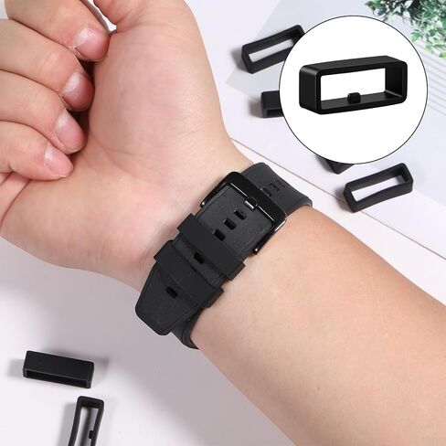 8Pcs Watch Strap Loop, 22 mm Watch Band Strap Loop Replacement, Black Silicone Watches Band Holder in Kuwait