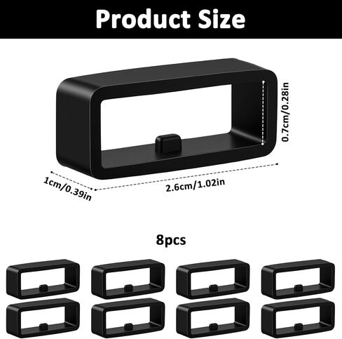 8Pcs Watch Strap Loop, 22 mm Watch Band Strap Loop Replacement, Black Silicone Watches Band Holder in Kuwait