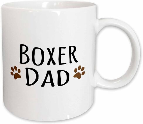 3dRose Boxer Dog Dad Mug, 11 oz, Black in Saudi Arabia