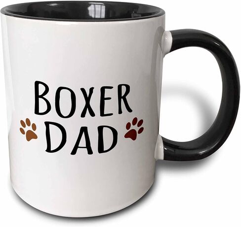 3Dross Boxer Dog Dad Mug ، 11 Oz ، Black in Saudi Arabia