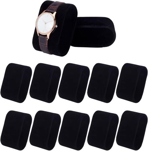NBEADS 20 Pcs Velvet Watch Pillows, Bracelet Watch Pillow Black Bangle Pillows for Small Business Sales Bracelet Watch Jewelry Display Storage, 2.9x1.7x1.4 Inch in Saudi Arabia