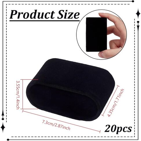 NBEADS 20 Pcs Velvet Watch Pillows, Bracelet Watch Pillow Black Bangle Pillows for Small Business Sales Bracelet Watch Jewelry Display Storage, 2.9x1.7x1.4 Inch in Saudi Arabia