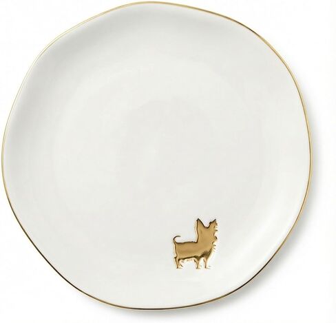 InnoBeta Yorkie Gifts for Women, Gifts for Yorkie Mom - 4.75" Handcrafted Ceramic Ring Dish with Gold Trim, Decorative Trinket Dish for Rings Earrings Necklaces in Saudi Arabia