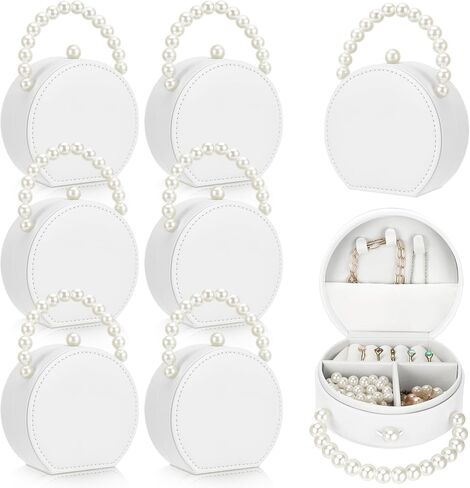 Weysat 8 Pack Travel Jewelry Case Gifts Box Bulk Mini Bridesmaid Jewelry Box Earring Storage Organizer Women Proposal Gifts(Sage Green) in Saudi Arabia