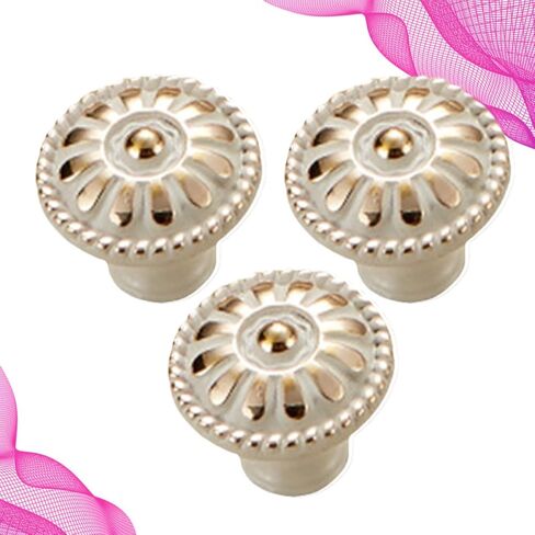 Garneck 3PCS 3PCS Zinc Alloy Mushroom Shape Cabinet Pull Knobs Single Hole Drawer Handles Ivory White Stylish Furniture Hardware for Residential and Hospitality Use in Saudi Arabia