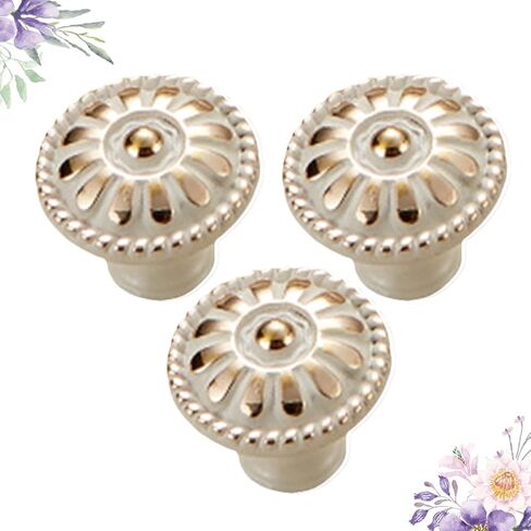 Garneck 3PCS 3PCS Zinc Alloy Mushroom Shape Cabinet Pull Knobs Single Hole Drawer Handles Ivory White Stylish Furniture Hardware for Residential and Hospitality Use in Saudi Arabia