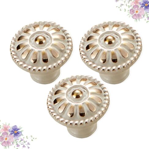 Garneck 3PCS 3PCS Zinc Alloy Mushroom Shape Cabinet Pull Knobs Single Hole Drawer Handles Ivory White Stylish Furniture Hardware for Residential and Hospitality Use in Saudi Arabia