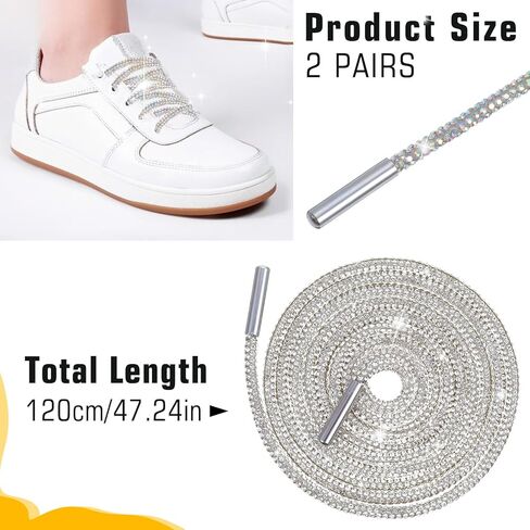 Rhinestone Shoe Laces, Shoelaces for Womens Sneakers Shiny Bling Shoe Laces for Boots Hoodies Sneakers Drawstring Cords Replacement (47.24in/120cm) in Saudi Arabia