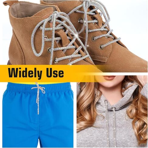 Rhinestone Shoe Laces, Shoelaces for Womens Sneakers Shiny Bling Shoe Laces for Boots Hoodies Sneakers Drawstring Cords Replacement (47.24in/120cm) in Saudi Arabia