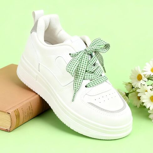 8 أزواج من أربطة الأحذية المصنوعة من القماش القطني للنساء، أربطة أحذية واسعة ملونة من قماش الساتان الناعم للأحذية الرياضية in Kuwait