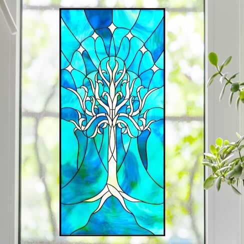 Rings Lord White Tree Stained Glass Window Film (11"X24") in Saudi Arabia