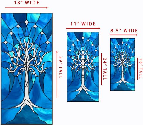 Rings Lord White Tree Stained Glass Window Film (11"X24") in Saudi Arabia