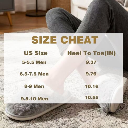 Mens Memory Foam Slippers Men's Cozy Slip-on Slippers Indoor/Outdoor Warm House Shoes in Saudi Arabia