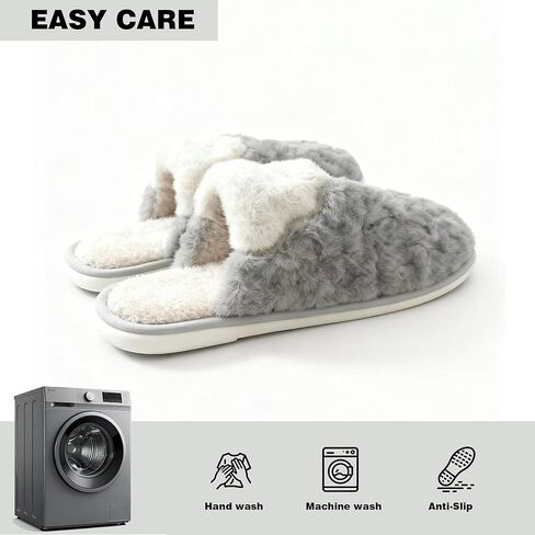 Mens Memory Foam Slippers Men's Cozy Slip-on Slippers Indoor/Outdoor Warm House Shoes in Saudi Arabia