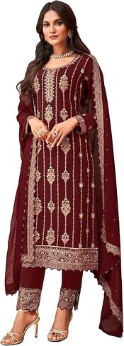 مجموعة Prija جاهزة للارتداء بدلة هندية باكستانية عرقية مصممة بقصة مستقيمة من Salwar Kameez للنساء in Kuwait