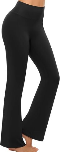 Womens High Waist Yoga Leggings, Tummy Control Bell Bottom Bootcut Pants in Saudi Arabia