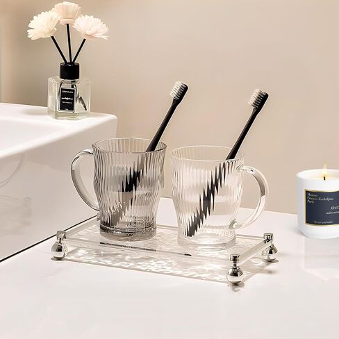 YULEAXIE Acrylic Bathroom Countertop Tray, Modern Style Bathroom Soap Dish and Vanity Organizer in Saudi Arabia