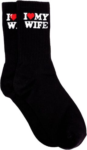 Husband Socks, Soft Cotton I Love My Wife Socks Wedding Husband Groom Gift Funny Anniversary & Birthday Present (Black) in Saudi Arabia