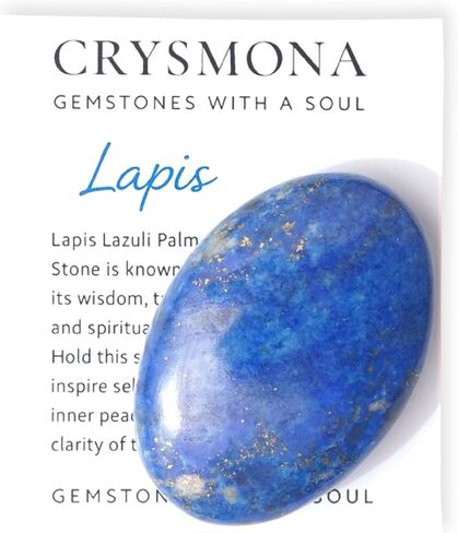 Lapis Lazuli Crystals Gemstone Polished Palm Stone Healing Crystals Thick Natural Reiki Worry Stone Energy Balancing Anxiety Stress Relief Meditation 1 Pc in Saudi Arabia