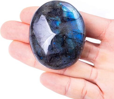 Lapis Lazuli Crystals Gemstone Polished Palm Stone Healing Crystals Thick Natural Reiki Worry Stone Energy Balancing Anxiety Stress Relief Meditation 1 Pc in Saudi Arabia