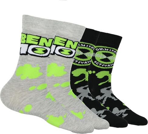 Bioworld Ben 10 Socks Goop وOmnitrix Designs جوارب دائرية للبالغين لمنتصف الساق، زوجان in Kuwait