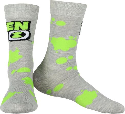 Bioworld Ben 10 Socks Goop وOmnitrix Designs جوارب دائرية للبالغين لمنتصف الساق، زوجان in Kuwait