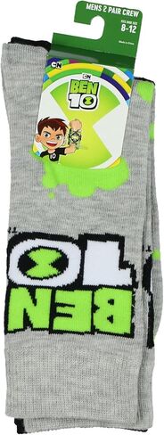 Bioworld Ben 10 Socks Goop وOmnitrix Designs جوارب دائرية للبالغين لمنتصف الساق، زوجان in Kuwait