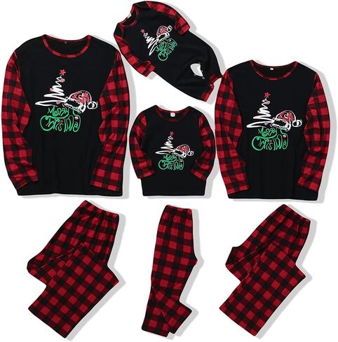 Curipeer Family Matching Christmas Men Pajamas Set Boys Girls Soft Sleepwear Kids Fall Winter in Kuwait