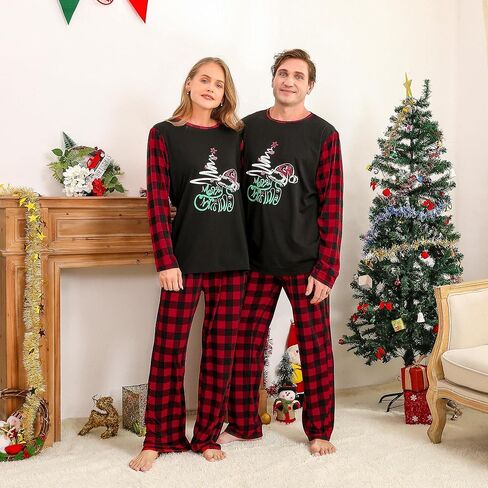 Curipeer Family Matching Christmas Men Pajamas Set Boys Girls Soft Sleepwear Kids Fall Winter in Kuwait
