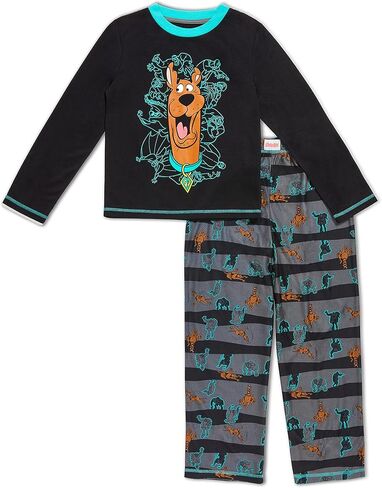 Boys Scooby Doo Long Sleeve Pajama Set, (X-Small 4-5, Black) in Saudi Arabia