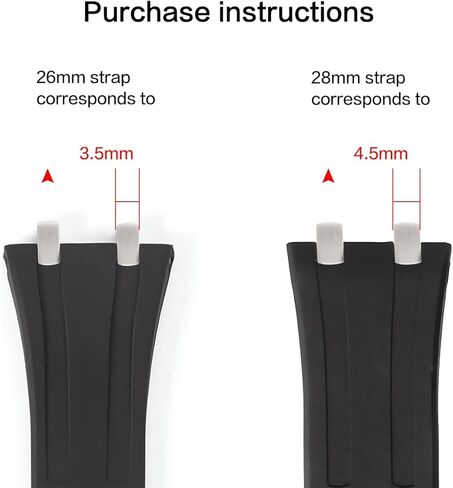 Stainless Steel Head Grain Compatible To Audemars Piguet Royal Oak Offshore 15710 15720 Rubber Watch Strap (4.5mm silver) in Kuwait