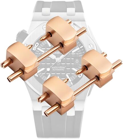 Stainless Steel Head Grain Compatible To Audemars Piguet Royal Oak Offshore 15710 15720 Rubber Watch Strap (4.5mm silver) in Kuwait
