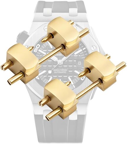 Stainless Steel Head Grain Compatible To Audemars Piguet Royal Oak Offshore 15710 15720 Rubber Watch Strap (4.5mm silver) in Kuwait