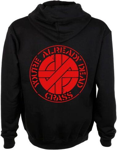 سترة بغطاء للرأس بسحاب من Chat Noir Crass - Amebix Anarcho Anti Cimex Antisect Aus-Rotten axegrinder in Kuwait
