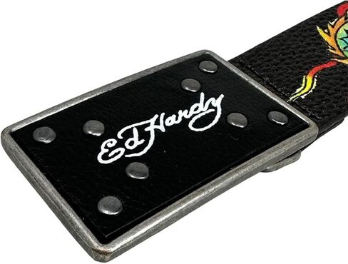 طباعة وشم التنين للرجال من ED HARDY مع حزام بإبزيم لوحة مقاس 38 مم in Kuwait