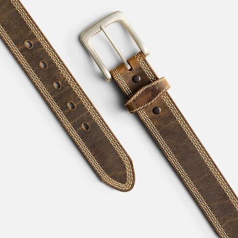 Red Wing Shoes Men's Triple Stitch Leather Belt, Made in USA, 1.5" Full Grain Leather, Heel Bar Buckle in Saudi Arabia