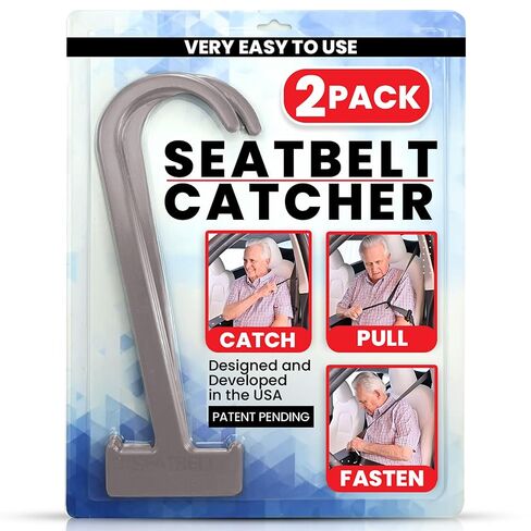 Seacbelt Catcher - 3 حزم الاستيلاء على حزم المقعد وكبار السن والأشخاص ذوي الإعاقة - موسع حزام الأمان - التواء أو الوصول إلى مساعدة مثالية للظهر والكتف وإصابات الكوع (أسود) in Saudi Arabia