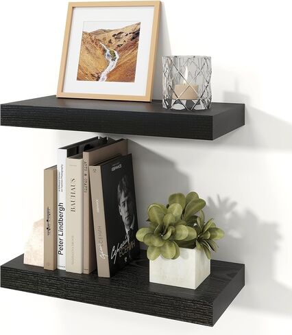 Floating Shelves for Wall, 7.9" Deep Wall Mounted Wood Shelves for Bathroom, Bedroom, Living Room, Kitchen, Hanging Shelf for Books/Storage/Room Decor (White, 16") in Saudi Arabia