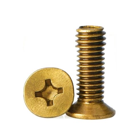NACX M3 x 10mm Flat Head Phillips Machine Screws Bolts Countersunk Screws, Brass, 150Pcs in Kuwait