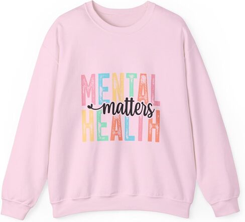 سويت شيرت بياقة دائرية من Mental Health Matters، بلوفر بأكمام طويلة للجنسين، هدية للصحة العقلية، للتوعية بالصحة العقلية in Kuwait