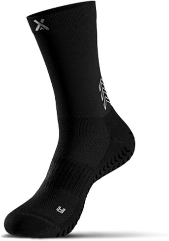 Ultra-Light Grip Socks - Double-Sided Silicone Arrows for Max Grip - Blister-Resistant for Running, Soccer, Tennis (US, Alpha, Medium, Regular, Regular, Black) in Saudi Arabia