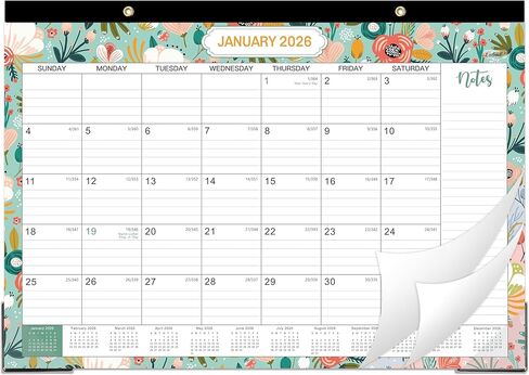 2025 Desk Calendar - 2025 Calendar from January 2025 to December 2025, 17" x 12", 12 Monthly Theme Desk Calendar with Protector Corner, Large Blocks in Kuwait