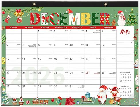 2025 Desk Calendar - 2025 Calendar from January 2025 to December 2025, 17" x 12", 12 Monthly Theme Desk Calendar with Protector Corner, Large Blocks in Kuwait