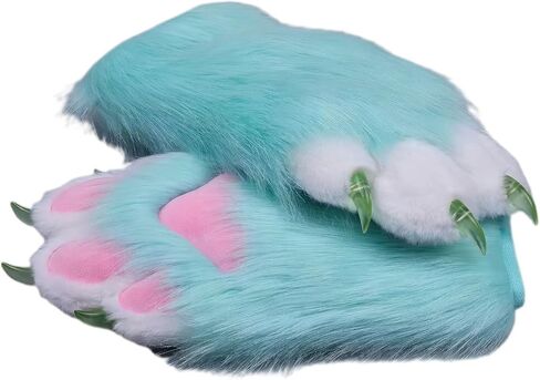 Fursuit KIG فروي الكفوف، يمكن ارتداؤها تأثيري القط الكفوف الحيوان الكفوف، Comic Con زي الملحقات قفازات فروي للنساء in Kuwait