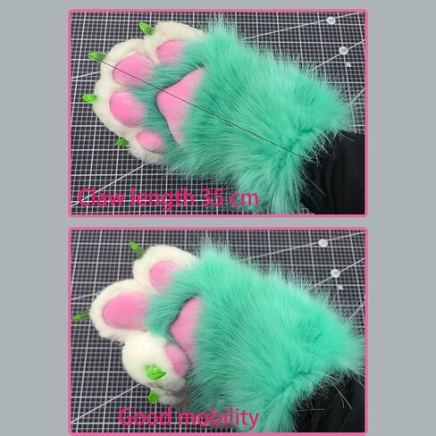 Fursuit KIG فروي الكفوف، يمكن ارتداؤها تأثيري القط الكفوف الحيوان الكفوف، Comic Con زي الملحقات قفازات فروي للنساء in Kuwait
