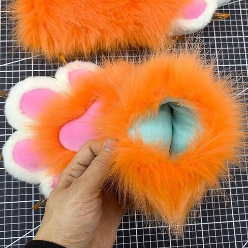 Fursuit KIG فروي الكفوف، يمكن ارتداؤها تأثيري القط الكفوف الحيوان الكفوف، Comic Con زي الملحقات قفازات فروي للنساء in Kuwait