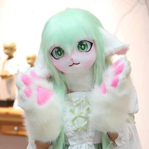 Fursuit KIG فروي الكفوف، يمكن ارتداؤها تأثيري القط الكفوف الحيوان الكفوف، Comic Con زي الملحقات قفازات فروي للنساء in Kuwait