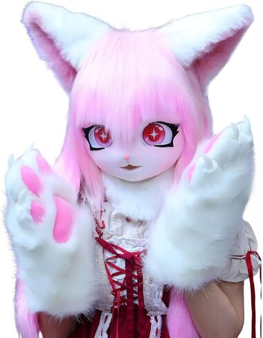 Fursuit KIG فروي الكفوف، يمكن ارتداؤها تأثيري القط الكفوف الحيوان الكفوف، Comic Con زي الملحقات قفازات فروي للنساء in Kuwait