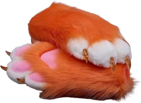 Fursuit KIG فروي الكفوف، يمكن ارتداؤها تأثيري القط الكفوف الحيوان الكفوف، Comic Con زي الملحقات قفازات فروي للنساء in Kuwait